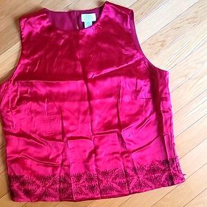 Ann Taylor Loft Red Sleeveless Women's Top Size 14